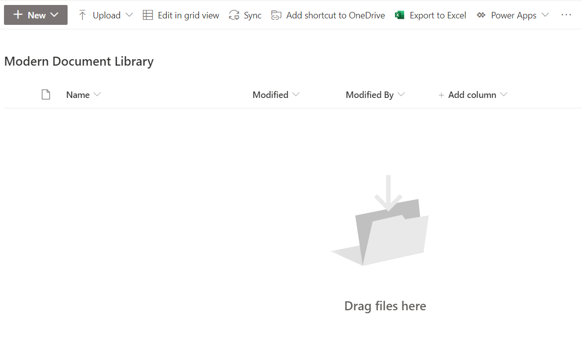 Sharepoint Modern document library drag drop